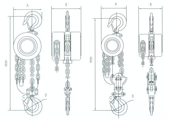 浙江手牌 HSZ-B型手拉葫蘆結(jié)構(gòu)圖