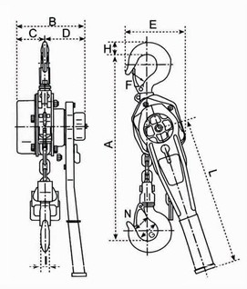 上海滬力 HSHA系列手扳葫蘆結構圖
