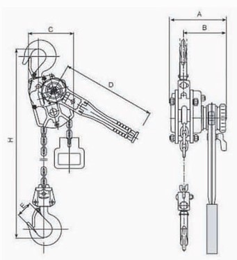 上海滬力 鋁合金手扳葫蘆系列結(jié)構(gòu)圖