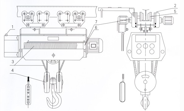 北京凌鷹HC方型鋼絲繩電動葫蘆結(jié)構(gòu)圖