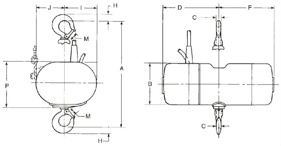 美國(guó)科美 LODESTAR D8+ 電動(dòng)環(huán)鏈葫蘆結(jié)構(gòu)圖