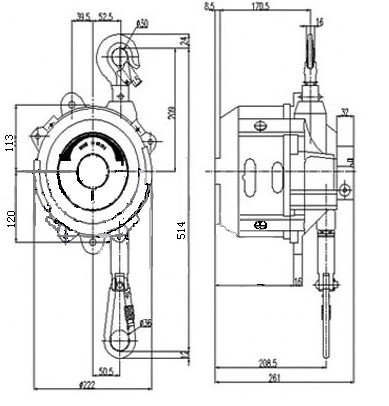 常州恒發(fā) HW-200彈簧平衡器結(jié)構(gòu)圖