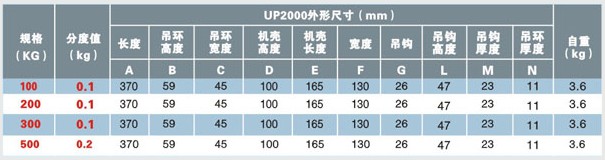 上海友聲 OCS-U2直視型電子吊秤技術參數(shù)