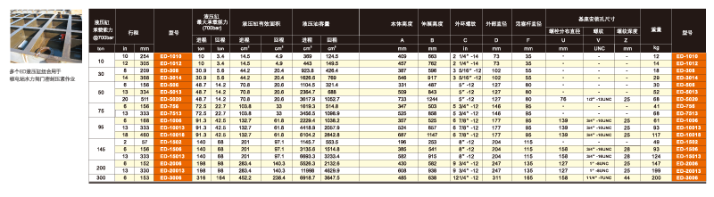 美國EAGLE ED雙作用液壓缸技術(shù)參數(shù)