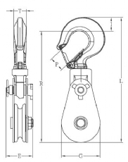 臺灣振鋒YOKE 8-552型鉤式滑車結構圖