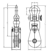 臺灣振鋒YOKE 8-501型卸扣式滑車結構圖