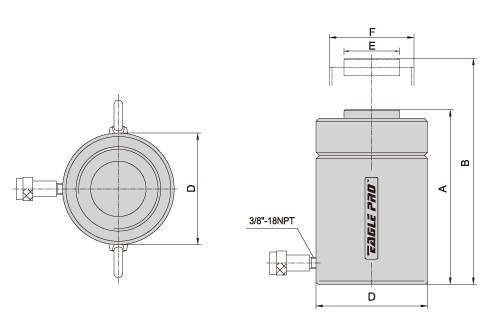 美國(guó)EAGLE EL單作用自鎖系列液壓缸結(jié)構(gòu)圖
